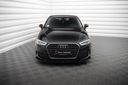 Frontlippe V.1 passend für Audi A3 Sportback 8V FL schwarz Hochglanz