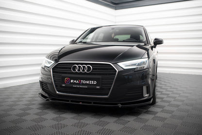 Frontlippe V.1 passend für Audi A3 Sportback 8V FL schwarz Hochglanz
