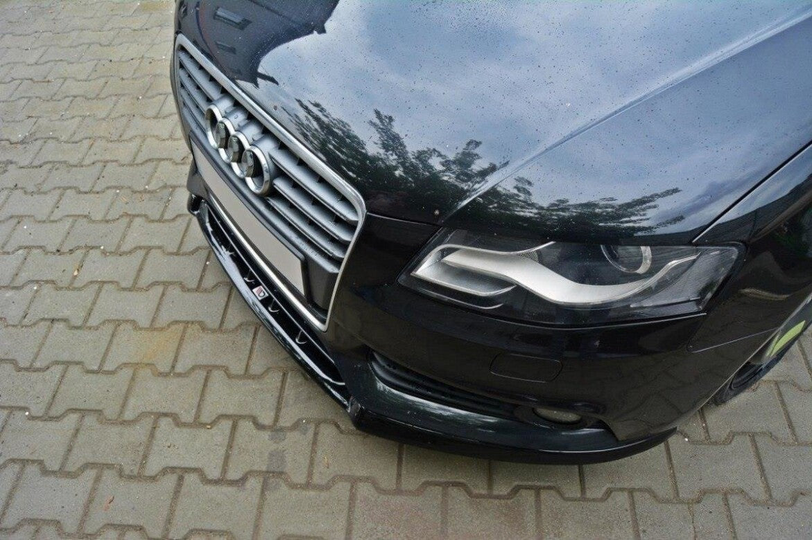 Frontlippe V.1 passend für Audi A4 Limousine / Avant B8 schwarz Hochglanz