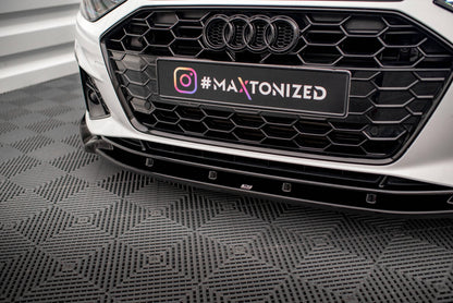 Frontlippe V.1 passend für Audi A4 S-Line / S4 B9 FL schwarz Hochglanz