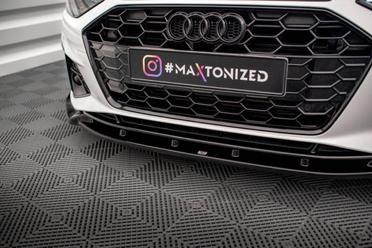 Frontlippe V.1 passend für Audi A4 S-Line / S4 B9 FL schwarz Hochglanz