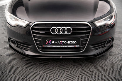 Frontlippe V.1 passend für Audi A6 C7 schwarz Hochglanz