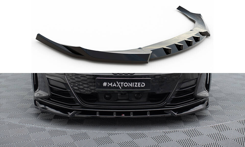 Frontlippe V.1 passend für Audi e-Tron GT / RS GT Mk1 schwarz Hochglanz