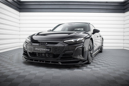 Frontlippe V.1 passend für Audi e-Tron GT / RS GT Mk1 schwarz Hochglanz