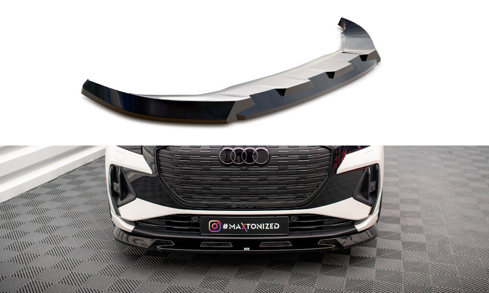 Frontlippe V.1 passend für Audi Q4 e-tron Sportback S-line Mk1 schwarz Hochglanz
