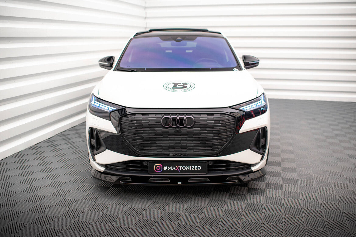 Frontlippe V.1 passend für Audi Q4 e-tron Sportback S-line Mk1 schwarz Hochglanz