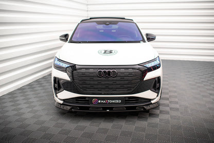 Frontlippe V.1 passend für Audi Q4 e-tron Sportback S-line Mk1 schwarz Hochglanz