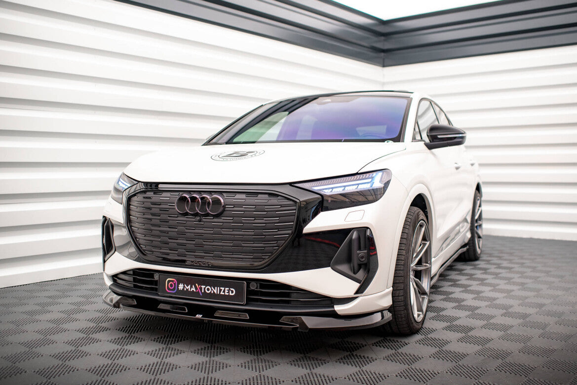 Frontlippe V.1 passend für Audi Q4 e-tron Sportback S-line Mk1 schwarz Hochglanz