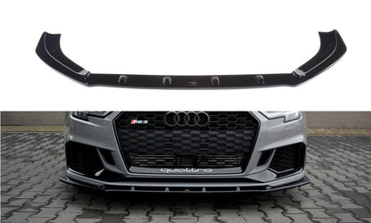 Frontlippe V.1 passend für Audi RS3 8V FL Limousine schwarz Hochglanz