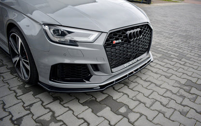 Frontlippe V.1 passend für Audi RS3 8V FL Limousine schwarz Hochglanz