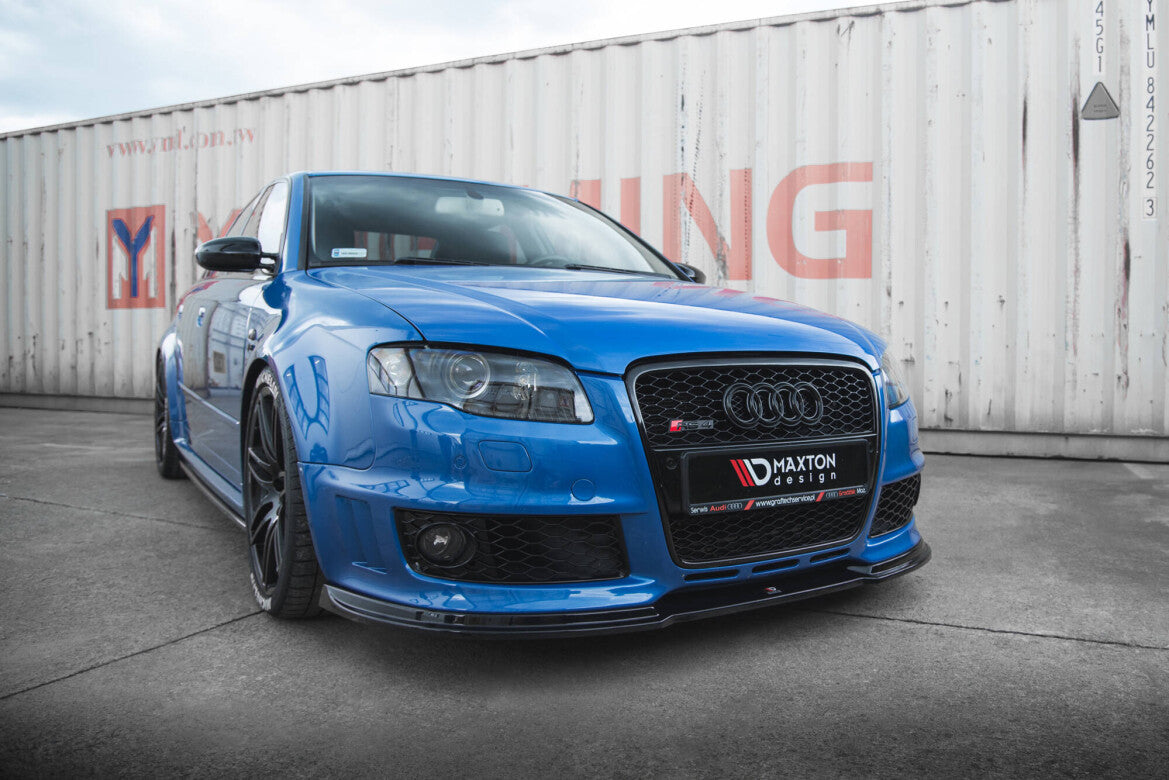 Frontlippe V.1 passend für Audi RS4 B7 schwarz Hochglanz