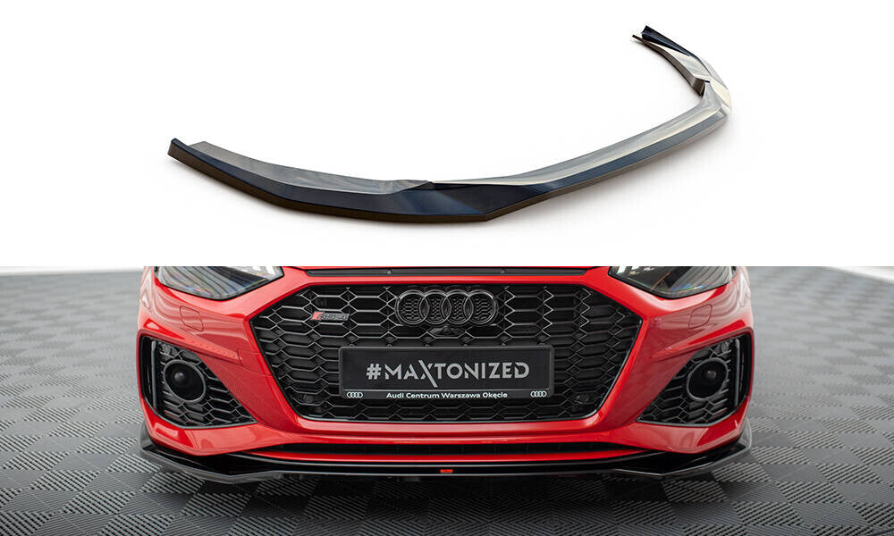 Frontlippe V.1 passend für Audi RS4 B9 FL schwarz Hochglanz
