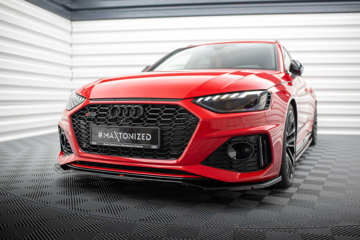 Frontlippe V.1 passend für Audi RS4 B9 FL schwarz Hochglanz