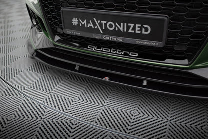 Frontlippe V.1 passend für Audi RS4 B9 schwarz Hochglanz