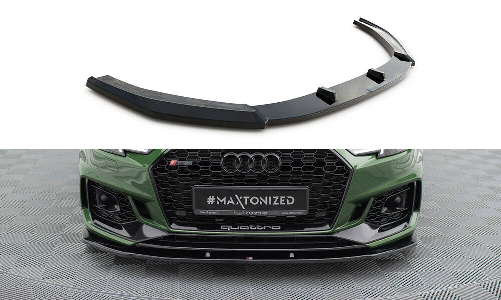 Frontlippe V.1 passend für Audi RS4 B9 schwarz Hochglanz