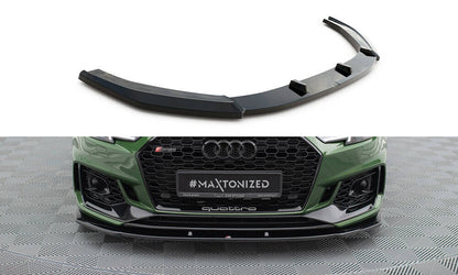 Frontlippe V.1 passend für Audi RS4 B9 schwarz Hochglanz