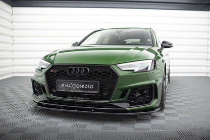 Frontlippe V.1 passend für Audi RS4 B9 schwarz Hochglanz