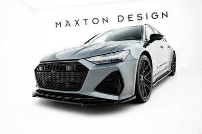 Frontlippe V.1 passend für Audi RS6 C8 / C8 FL schwarz Hochglanz