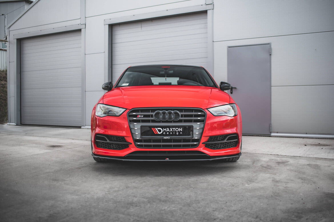 Frontlippe V.1 passend für Audi S3 / A3 S-Line 8V Limousine / Cabrio schwarz Hochglanz