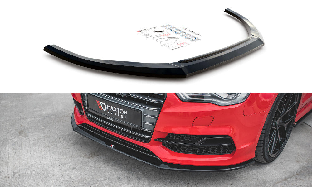 Frontlippe V.1 passend für Audi S3 / A3 S-Line 8V Limousine / Cabrio schwarz Hochglanz