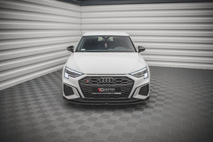 Frontlippe V.1 passend für Audi S3 / A3 S-Line 8Y schwarz Hochglanz