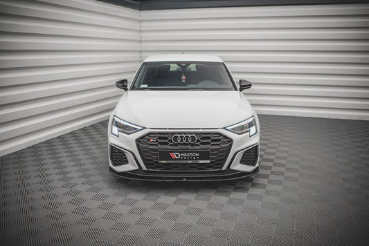 Frontlippe V.1 passend für Audi S3 / A3 S-Line 8Y schwarz Hochglanz