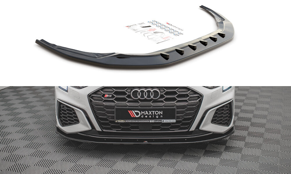 Frontlippe V.1 passend für Audi S3 / A3 S-Line 8Y schwarz Hochglanz