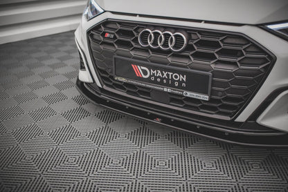 Frontlippe V.1 passend für Audi S3 / A3 S-Line 8Y schwarz Hochglanz