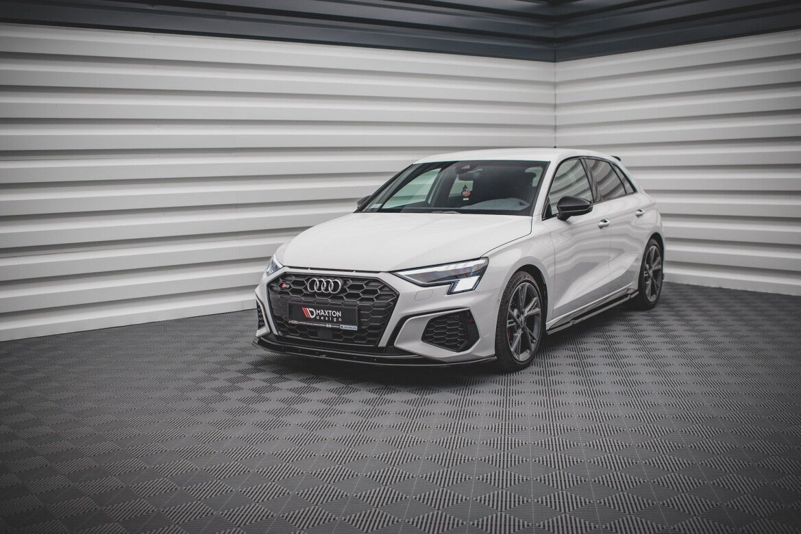 Frontlippe V.1 passend für Audi S3 / A3 S-Line 8Y schwarz Hochglanz