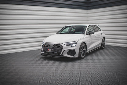 Frontlippe V.1 passend für Audi S3 / A3 S-Line 8Y schwarz Hochglanz