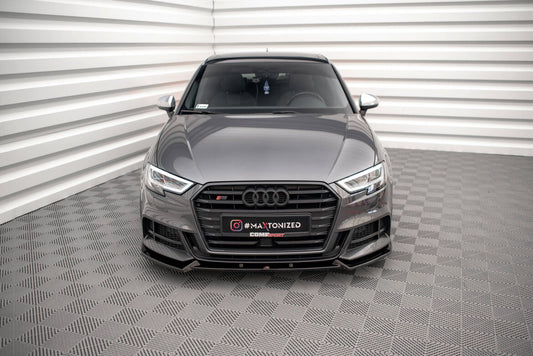 Frontlippe V.1 passend für Audi S3 / A3 S-Line Sportback 8V FL schwarz Hochglanz
