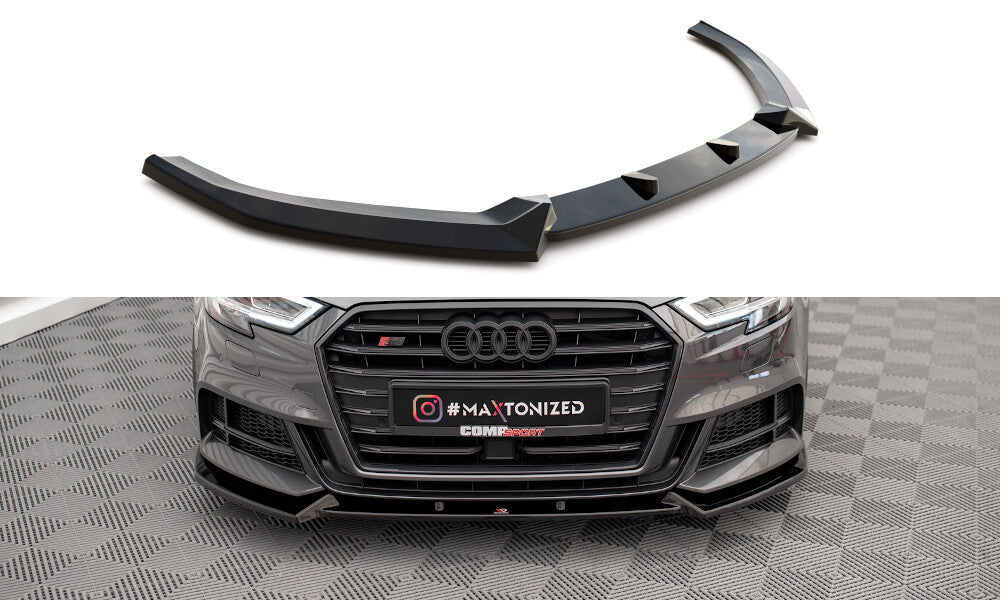 Frontlippe V.1 passend für Audi S3 / A3 S-Line Sportback 8V FL schwarz Hochglanz