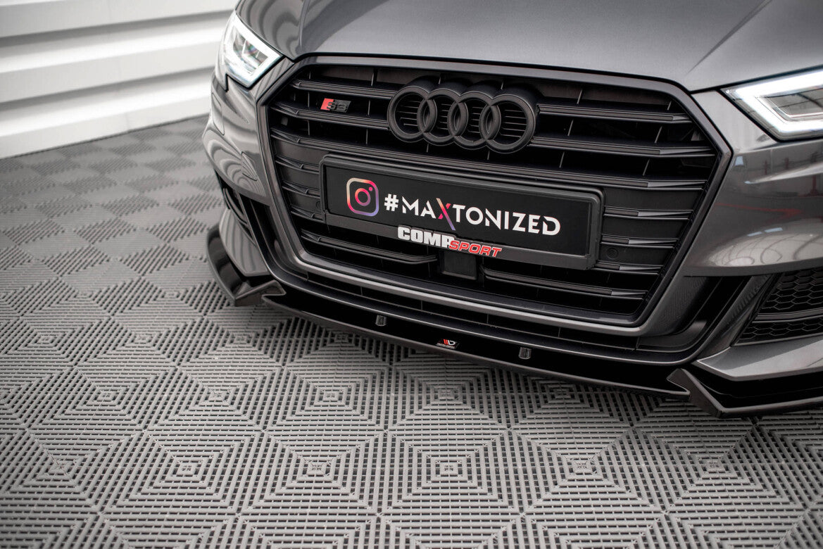 Frontlippe V.1 passend für Audi S3 / A3 S-Line Sportback 8V FL schwarz Hochglanz