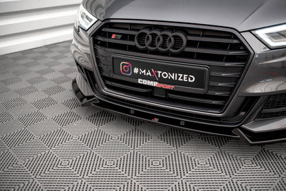 Frontlippe V.1 passend für Audi S3 / A3 S-Line Sportback 8V FL schwarz Hochglanz