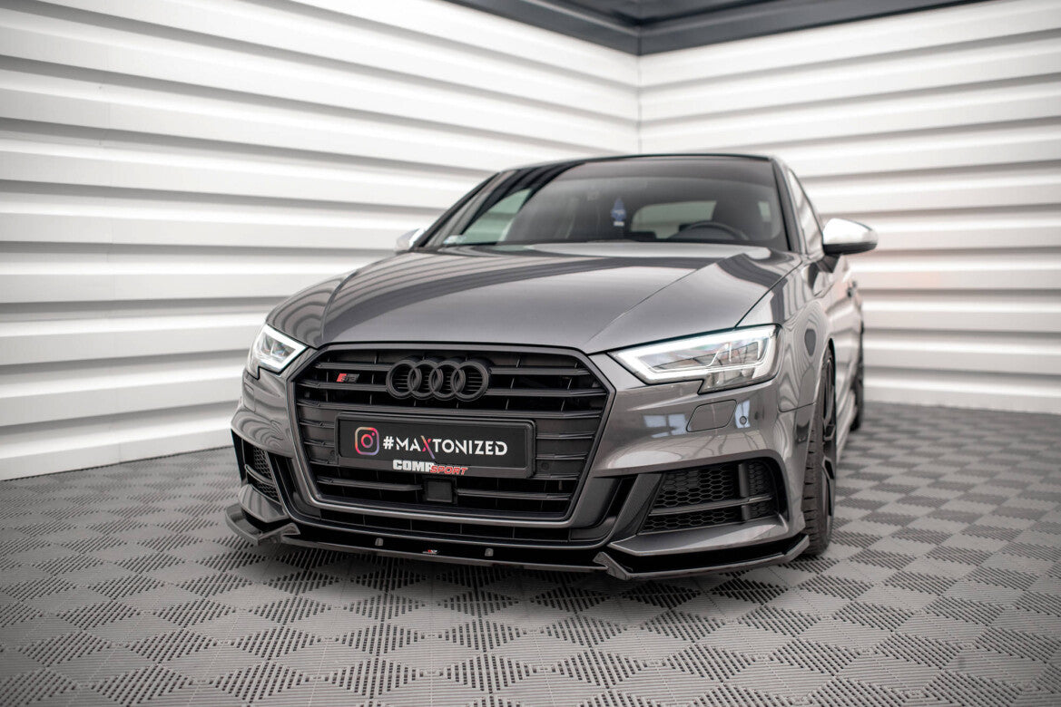 Frontlippe V.1 passend für Audi S3 / A3 S-Line Sportback 8V FL schwarz Hochglanz
