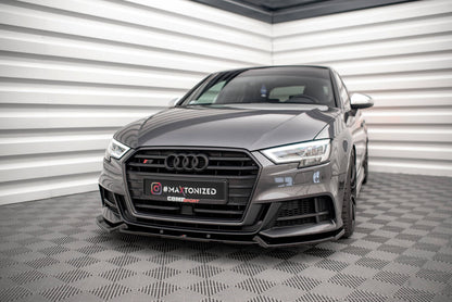 Frontlippe V.1 passend für Audi S3 / A3 S-Line Sportback 8V FL schwarz Hochglanz