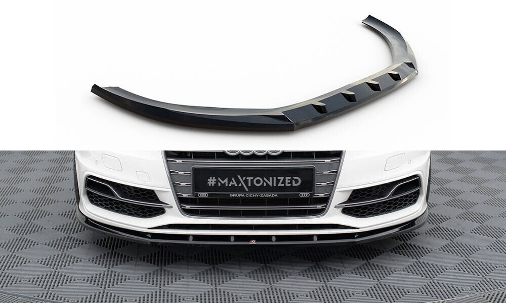 Frontlippe V.1 passend für Audi S3 / A3 S-Line Sportback / Hatchback 8V schwarz Hochglanz
