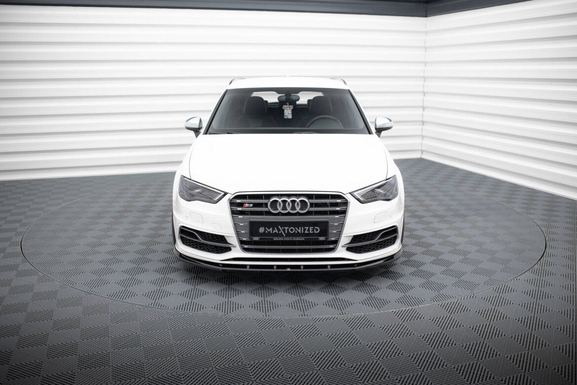 Frontlippe V.1 passend für Audi S3 / A3 S-Line Sportback / Hatchback 8V schwarz Hochglanz