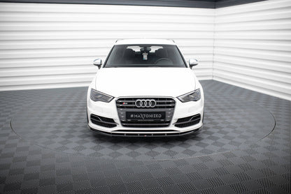 Frontlippe V.1 passend für Audi S3 / A3 S-Line Sportback / Hatchback 8V schwarz Hochglanz