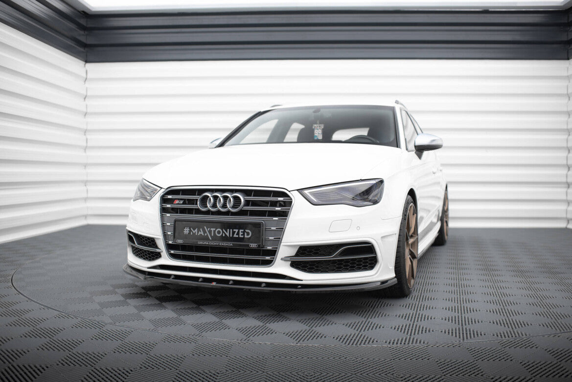 Frontlippe V.1 passend für Audi S3 / A3 S-Line Sportback / Hatchback 8V schwarz Hochglanz