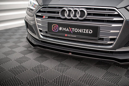 Frontlippe V.1 passend für Audi S5 / A5 S-Line F5 Coupe / Sportback schwarz Hochglanz