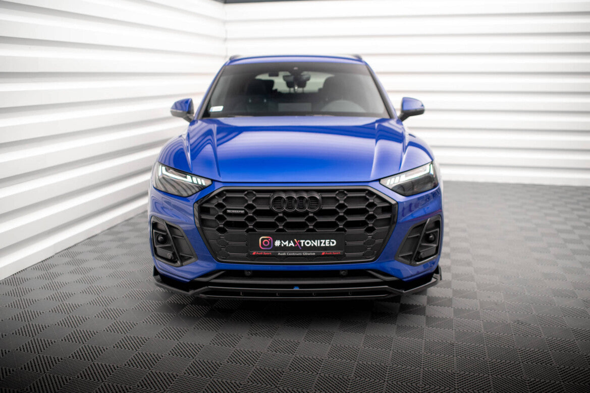 Frontlippe V.1 passend für Audi SQ5 / Q5 S-Line SUV / Sportback Mk2 FL schwarz Hochglanz