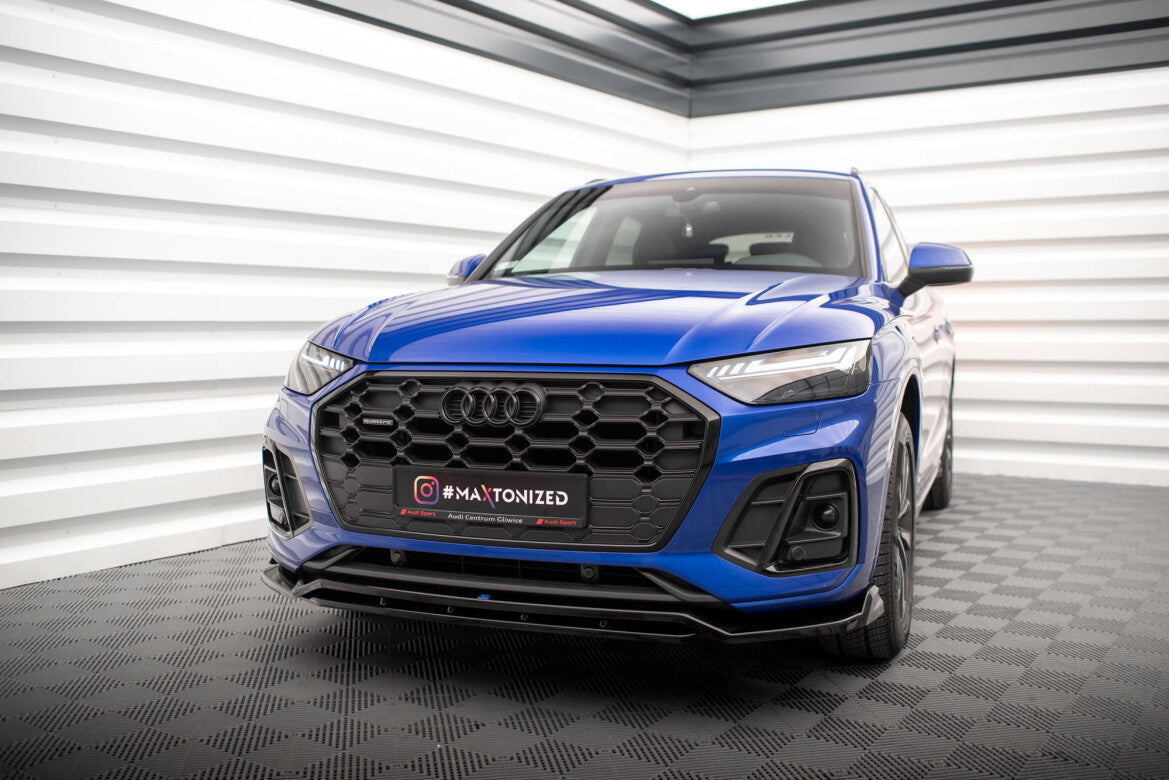 Frontlippe V.1 passend für Audi SQ5 / Q5 S-Line SUV / Sportback Mk2 FL schwarz Hochglanz