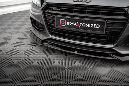 Frontlippe V.1 passend für Audi TT S / S-Line 8S schwarz Hochglanz