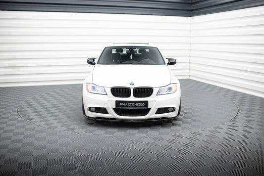 Frontlippe V.1 passend für BMW 3er Limousine / Touring M-Paket E90 / E91 FL schwarz Hochglanz