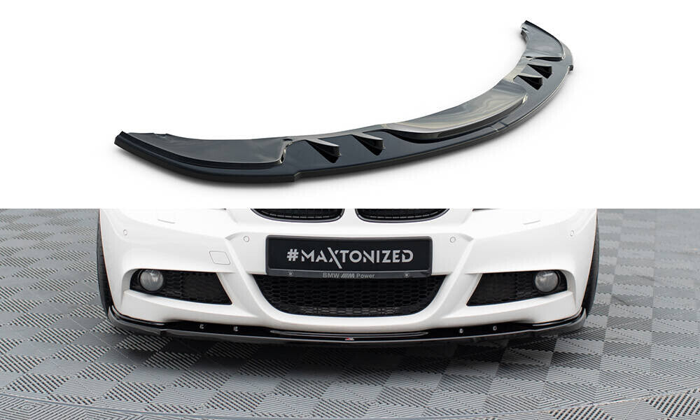 Frontlippe V.1 passend für BMW 3er Limousine / Touring M-Paket E90 / E91 FL schwarz Hochglanz
