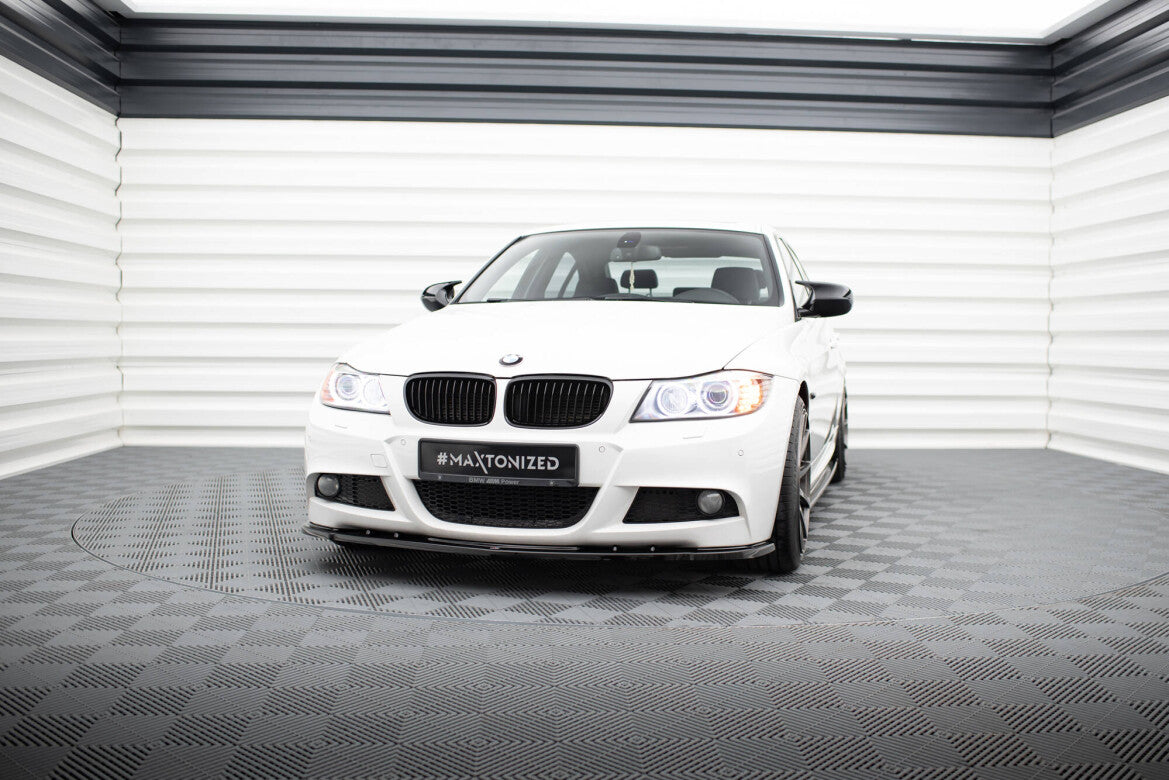 Frontlippe V.1 passend für BMW 3er Limousine / Touring M-Paket E90 / E91 FL schwarz Hochglanz