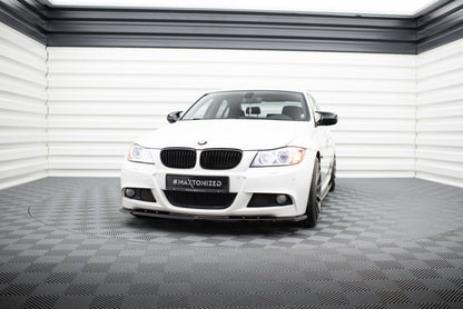 Frontlippe V.1 passend für BMW 3er Limousine / Touring M-Paket E90 / E91 FL schwarz Hochglanz