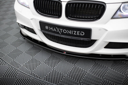 Frontlippe V.1 passend für BMW 3er Limousine / Touring M-Paket E90 / E91 FL schwarz Hochglanz