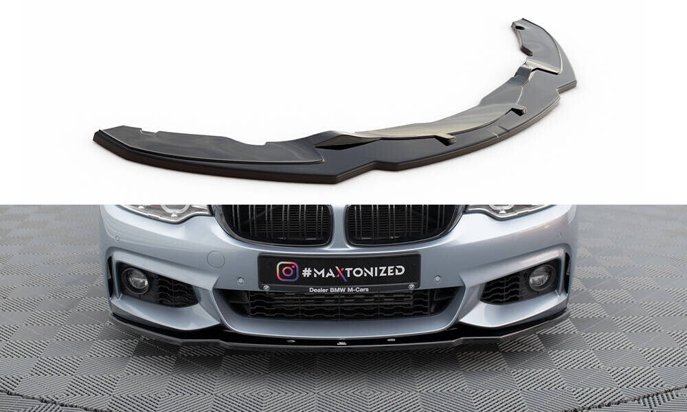 Frontlippe V.1 passend für BMW 4er Coupe / Gran Coupe / Cabrio M-Paket F32 / F36 / F33 schwarz Hochglanz